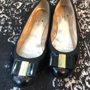 Kate Spade Tock Black Patent Leather Ballet Flat